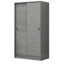 Ντουλάπα ρούχων Regio Megapap δίφυλλη συρόμενη χρώμα γκρι σκυροδέματος 100x60x181εκ.