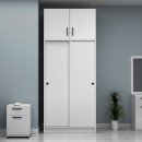 Ντουλάπα ρούχων Regio Megapap δίφυλλη συρόμενη με πατάρι χρώμα λευκό 100x60x240εκ.