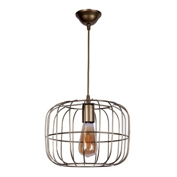 Φωτιστικό οροφής Cassie Megapap E27 μεταλλικό μονόφωτο χρώμα χρυσό Ø25x60εκ.