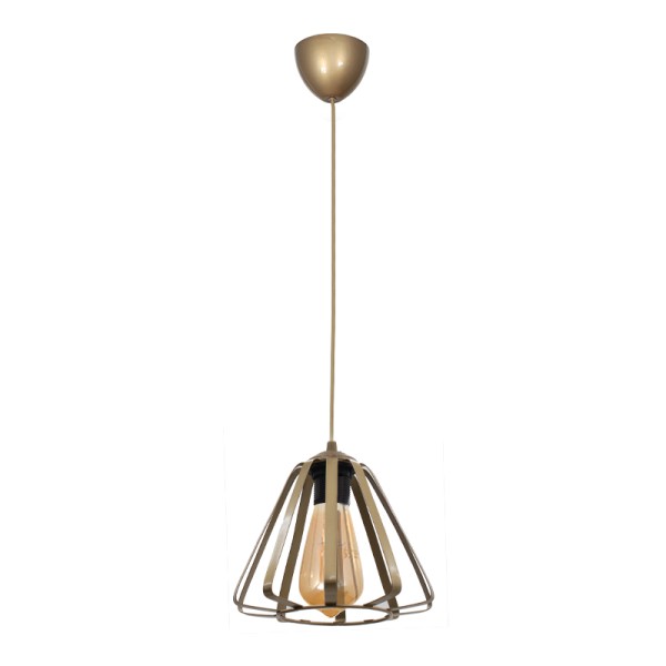 Φωτιστικό οροφής Teresa Megapap E27 μεταλλικό μονόφωτο χρώμα χρυσό Ø22x65εκ.