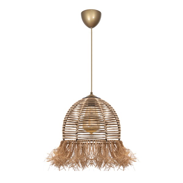 Φωτιστικό οροφής Varena Megapap E27 χάρτινο μονόφωτο χρώμα φυσικό Ø30x70εκ.