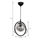 Φωτιστικό οροφής Globe Megapap E27 μεταλλικό μονόφωτο χρώμα μαύρο Ø25x75εκ.