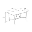 Τραπέζι Adoro Megapap χρώμα μαύρο 140x80x75εκ.