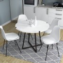 Τραπέζι Rubes Megapap χρώμα λευκό - ανθρακί 100x100x78εκ.