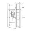 Ντουλάπα ρούχων Vivian Megapap τρίφυλλη με πατάρι χρώμα καρυδί 120x51,8x240εκ.