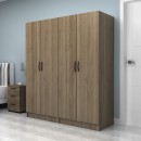 Ντουλάπα ρούχων Vivian Megapap τετράφυλλη χρώμα καρυδί 160x51,8x181εκ.