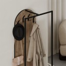 Έπιπλο εισόδου Archy Megapap από μελαμίνη - μέταλλο χρώμα ανοιχτό καρυδί 53x31,7x180εκ.