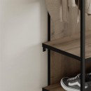 Έπιπλο εισόδου Archy Megapap από μελαμίνη - μέταλλο χρώμα ανοιχτό καρυδί 53x31,7x180εκ.