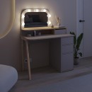 Τουαλέτα με καθρέπτη Avien Megapap χρώμα ανοιχτή μόκα - φυσικό οξιάς 105x51,1x131εκ.