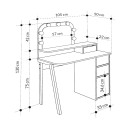 Τουαλέτα με καθρέπτη Avien Megapap χρώμα ανοιχτή μόκα - φυσικό οξιάς 105x51,1x131εκ.