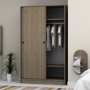 Ντουλάπα ρούχων Regio Megapap δίφυλλη συρόμενη χρώμα καρυδί 120x60x200εκ.