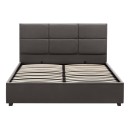 Κρεβάτι Kingston Megapap βελούδινο με αποθηκευτικό χώρο χρώμα ανθρακί - καφέ 150x200εκ.