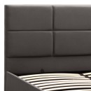 Κρεβάτι Kingston Megapap βελούδινο με αποθηκευτικό χώρο χρώμα ανθρακί - καφέ 150x200εκ.