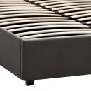 Κρεβάτι Kingston Megapap βελούδινο με αποθηκευτικό χώρο χρώμα ανθρακί - καφέ 150x200εκ.