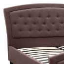 Κρεβάτι Alexia Megapap υφασμάτινο χρώμα καφέ 160x200εκ.