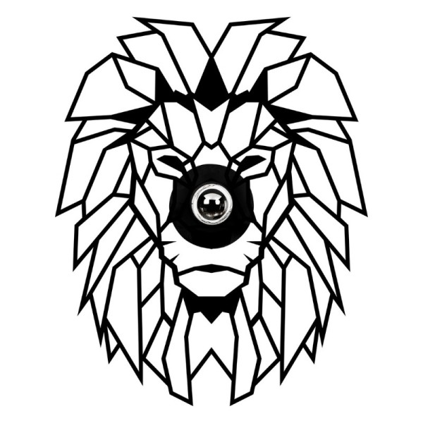 Απλίκα τοίχου Lion Megapap E27 μεταλλική χρώμα μαύρο 39x12x49εκ.