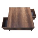 Τραπεζάκι σαλονιού Slide Megapap από μελαμίνη χρώμα καρυδί 90x90x42εκ.