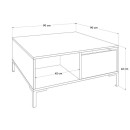 Τραπεζάκι σαλονιού Slide Megapap από μελαμίνη χρώμα καρυδί 90x90x42εκ.