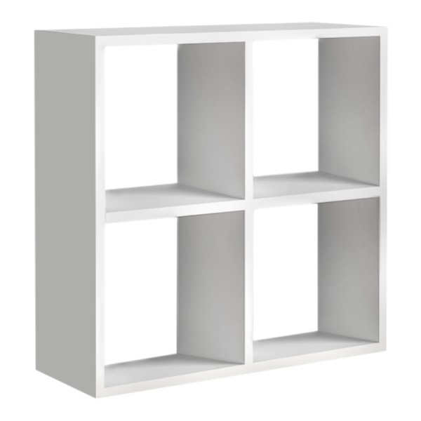 Βιβλιοθήκη Cube Megapap από μελαμίνη χρώμα λευκό 64x23x64εκ.