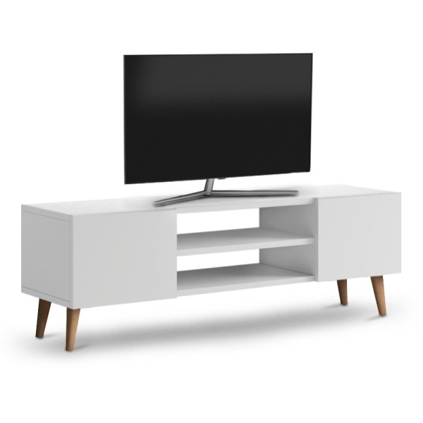 Έπιπλο τηλεόρασης Etna Megapap από μελαμίνη χρώμα λευκό 120x30x40εκ.