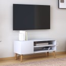 Έπιπλο τηλεόρασης Porto Megapap από μελαμίνη χρώμα λευκό 90x32x42εκ.