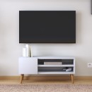 Έπιπλο τηλεόρασης Porto Megapap από μελαμίνη χρώμα λευκό 90x32x42εκ.