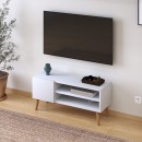 Έπιπλο τηλεόρασης Porto Megapap από μελαμίνη χρώμα λευκό 90x32x42εκ.