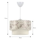 Φωτιστικό οροφής Whitehouse Megapap υφασμάτινο χρώμα λευκό - μαύρο 30x20x55εκ.