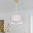 Φωτιστικό οροφής Barnhart Megapap υφασμάτινο χρώμα λευκό/χρυσό 30x20x70εκ.