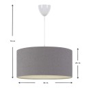 Φωτιστικό οροφής Monahan Megapap υφασμάτινο χρώμα γκρι 38x20x70εκ.