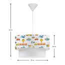 Φωτιστικό οροφής Goofy Megapap υφασμάτινο με χαριτωμένα οχήματα 30x20x70εκ.