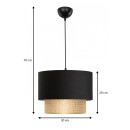 Φωτιστικό οροφής Lucifer Megapap E27 υφασμάτινο χρώμα μαύρο 30x20x70εκ.