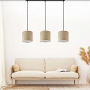 Φωτιστικό οροφής Morris Megapap E27 υφασμάτινο τρίφωτο χρώμα καφέ 70x15x70εκ.