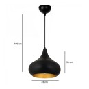 Φωτιστικό οροφής Meril Megapap E27 μεταλλικό μονόφωτο χρώμα μαύρο Ø33x100εκ.