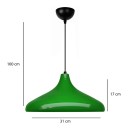 Φωτιστικό οροφής Lela Megapap E27 μεταλλικό μονόφωτο χρώμα πράσινο Ø31x100εκ.
