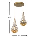 Φωτιστικό οροφής Cahaya Megapap μεταλλικό δίφωτο χρώμα χρυσό 40x40x80εκ.