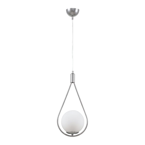 Φωτιστικό οροφής Shemesh Megapap μεταλλικό μονόφωτο χρώμα ασημί 20x20x85εκ.