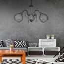 Φωτιστικό οροφής Kamaria Megapap μεταλλικό τρίφωτο χρώμα ασημί 53x53x61εκ.