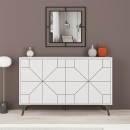 Μπουφές μελαμίνης Giacomo Megapap χρώμα λευκό αντικέ 123x35x77,4εκ.