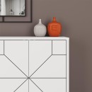 Μπουφές μελαμίνης Giacomo Megapap χρώμα λευκό αντικέ 123x35x77,4εκ.