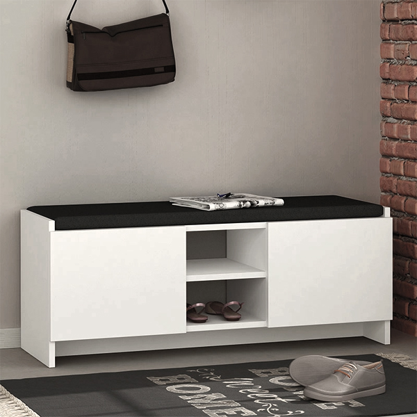 Έπιπλο εισόδου Cecilia Megapap από μελαμίνη χρώμα λευκό 110x37x43εκ.