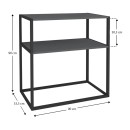 Κονσόλα Castel Megapap μεταλλική - μελαμίνης χρώμα μαύρο - ανθρακί 90x33,5x90εκ.