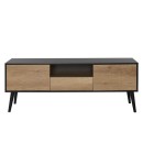 Έπιπλο τηλεόρασης Style Megapap από μελαμίνη χρώμα μαύρο - tori 160x41x58εκ.