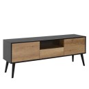 Έπιπλο τηλεόρασης Style Megapap από μελαμίνη χρώμα μαύρο - tori 160x41x58εκ.