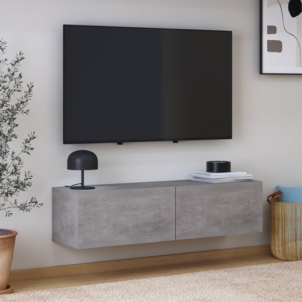 Έπιπλο τηλεόρασης επιτοίχιο Palm Megapap χρώμα γκρι ρετρό 120x32x30εκ.