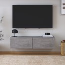 Έπιπλο τηλεόρασης επιτοίχιο Palm Megapap χρώμα γκρι ρετρό 120x32x30εκ.