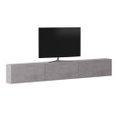 Έπιπλο τηλεόρασης επιτοίχιο Palm Megapap χρώμα γκρι ρετρό 180x32x30εκ.