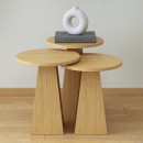 Τραπεζάκια βοηθητικά σετ 3 τμχ Como Megapap χρώμα oak