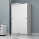 Ντουλάπα ρούχων Misra Megapap δίφυλλη συρόμενη από μελαμίνη χρώμα λευκό 94x52x182εκ.