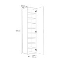 Ντουλάπα ρούχων - παπουτσοθήκη Visla Megapap μονόφυλλη από μελαμίνη με καθρέπτη χρώμα λευκό 45x36x187εκ.